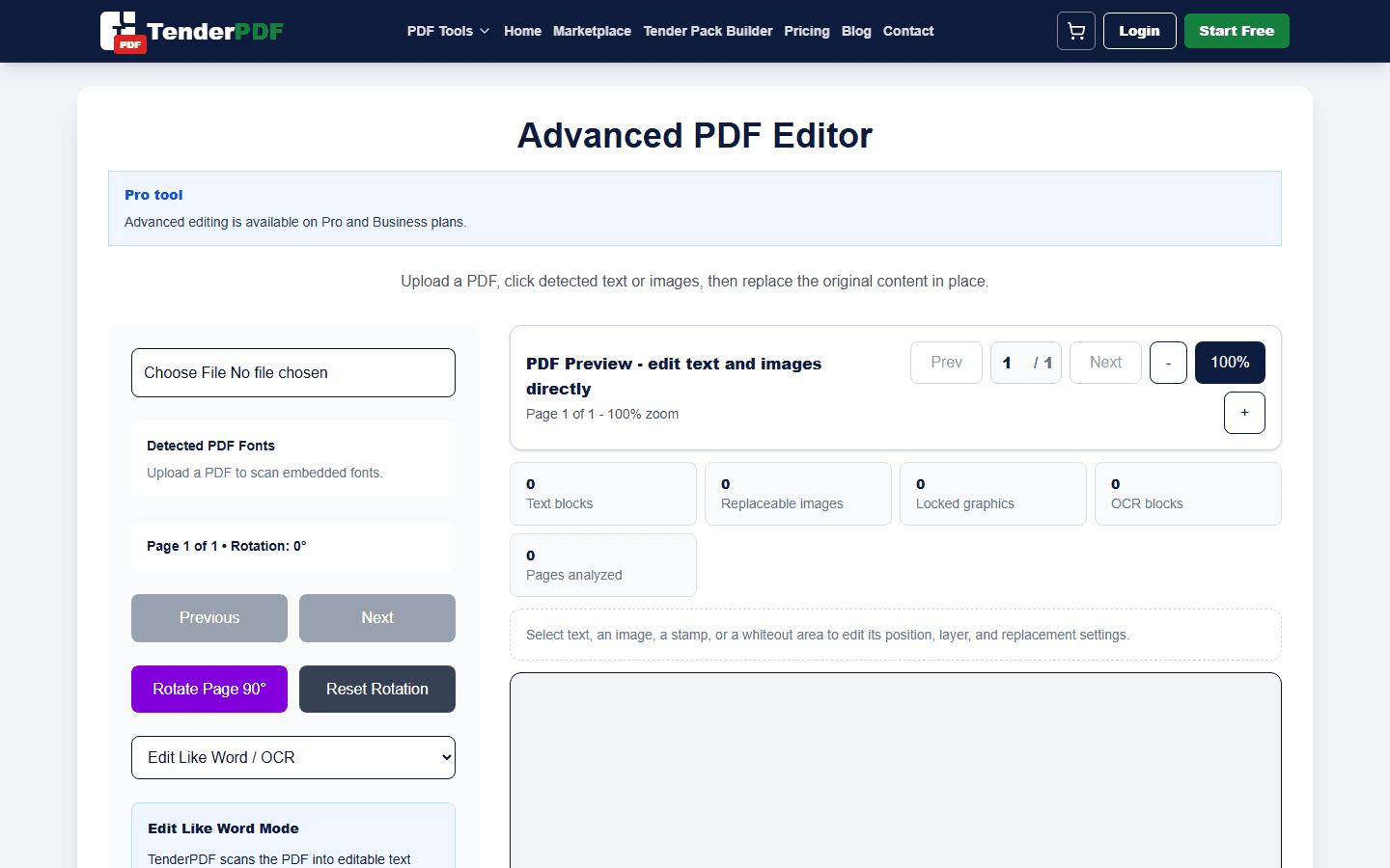 How to Edit a PDF Online workflow shown on TenderPDF