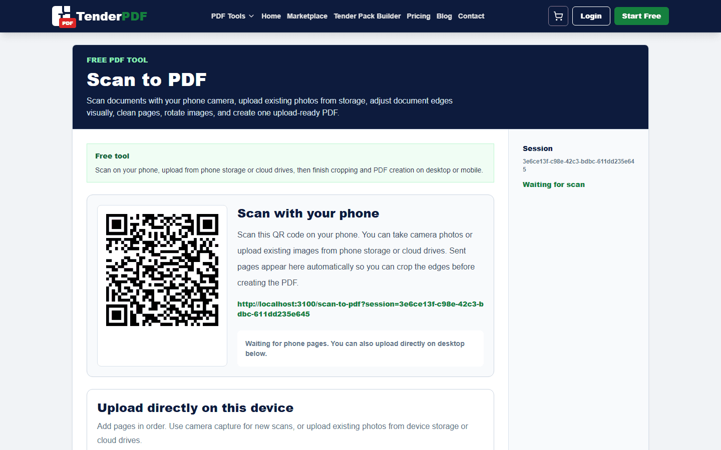 How to Scan Paper Documents to PDF Cleanly workflow shown on TenderPDF